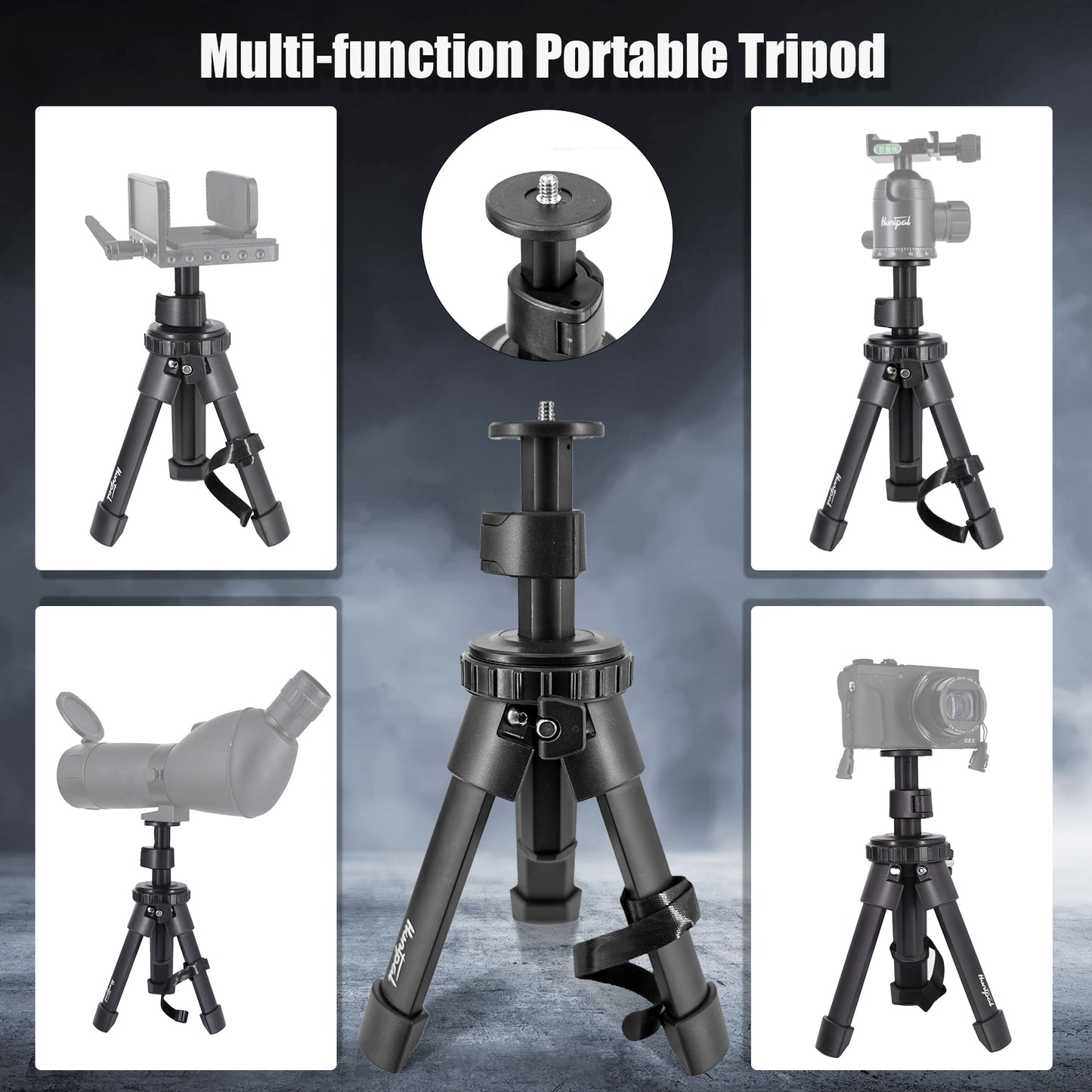 Portable Shooting Tripod Rest Rapid Rifle Stand Adjustable Compact Lightweight Aluminum Cast Construction Bench Stick with 360 Degree Rotate V Yoke Holder