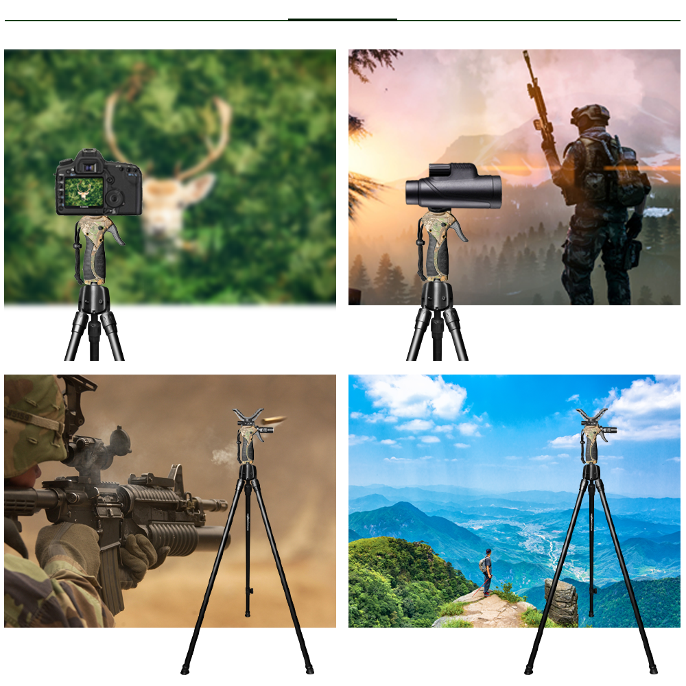 Adjustable Hunting Tripod Generation 4 Shooting Stick Camo LED flashlight Shooting Rest